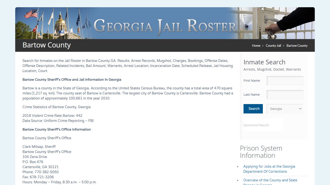 Bartow County | Georgia Jail Inmate Search