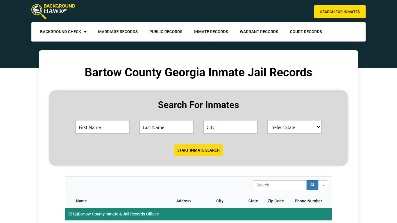 Inmate Jail Records in Bartow County , Georgia
